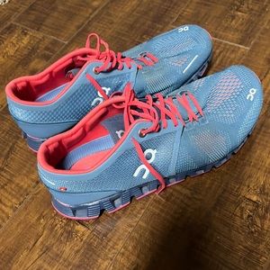 On Running Women’s On Cloud X Running Shoe, Lake/Coral, Size 8.5